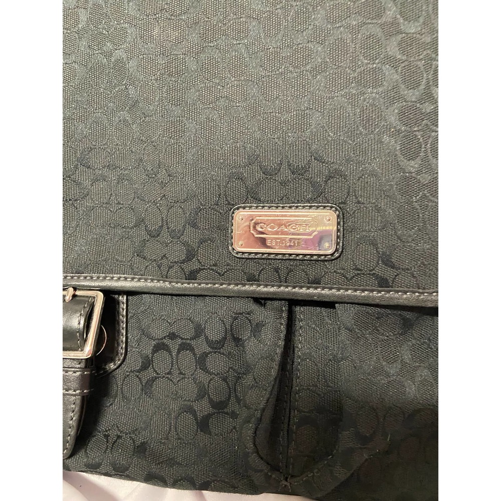 Coach Signature Messenger Bag Crossbody Black Laptop Briefcase Business F70293 - Picture 3 of 15